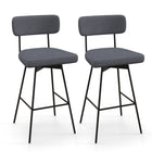 Dreamade Swivel Bar Stools, Upholstered Bar Height Bar Chairs w/Padded Seat & Backrest