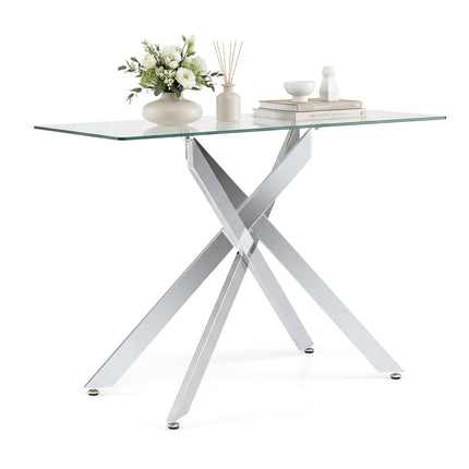 Dreamade Glass Console Table 45" Modern Entryway Table