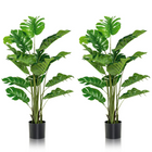 Dreamade Artificial Monstera Deliciosa Plant, 5ft Tall Fake Tropical Palm Tree w/15 Pcs Different Turtle Leaves - DreamadeUS