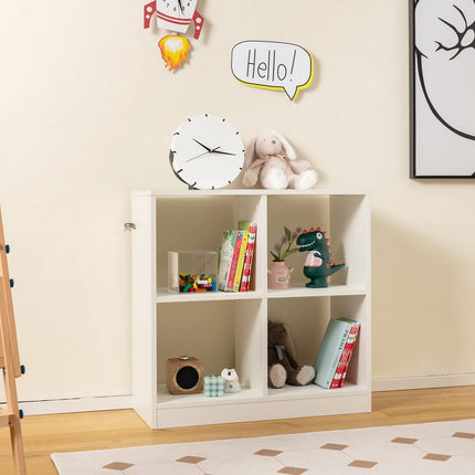 Dreamade 4-Cube Bookcase - 2-Tier Bookshelf Open Back