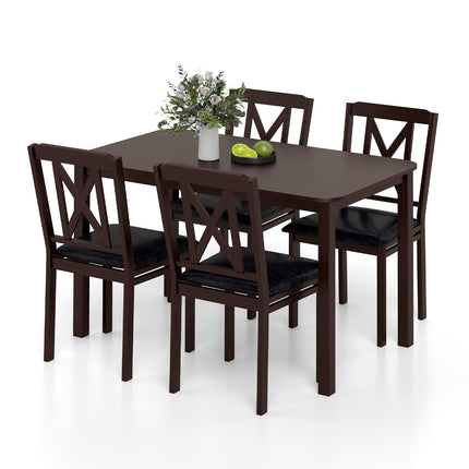 Dreamade 5-Piece Dining Table Set for 4, 47" Rectangular Kitchen Table & 4 Chairs