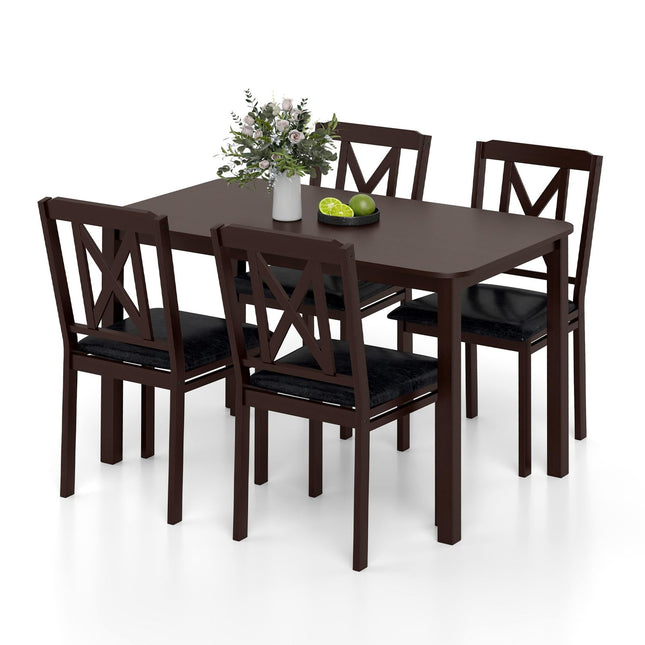 Dreamade 5-Piece Dining Table Set for 4, 47" Rectangular Kitchen Table & 4 Chairs