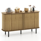 Dreamade Kitchen Storage Cabinet, 47” Buffet Cabinet with Storage, Wooden Sideboard w/ 2 Sliding Tambour Doors