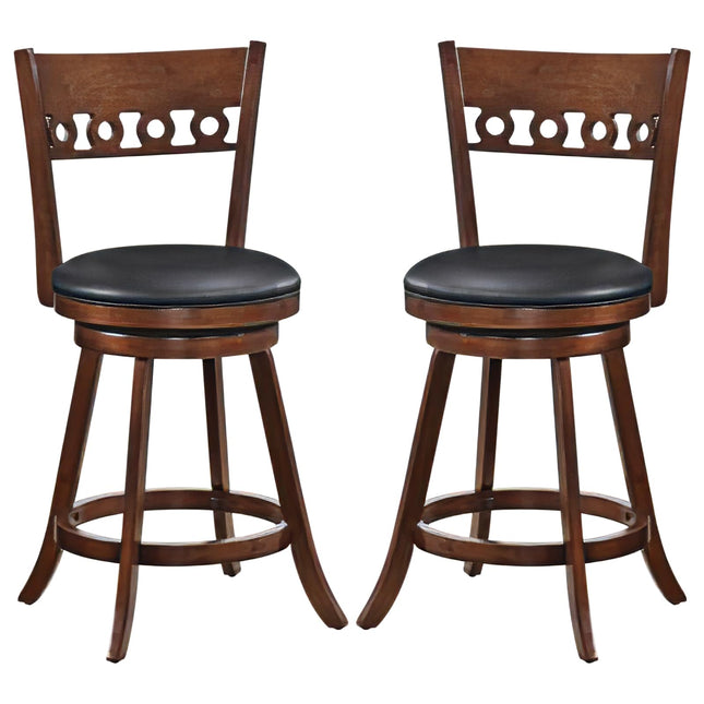 Dreamade Swivel Bar Stools, Counter Height Bar Chairs with Back
