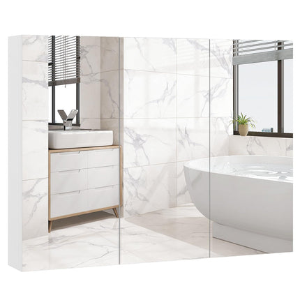 Dreamade Wall Mounted Medicine Cabinet with 3 Frameless Mirrored Doors & Mounting Hardware