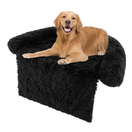 Dreamade Calming Dog Bed - Fluffy Plush Pet Bed for Couch, Removable Washable Cover