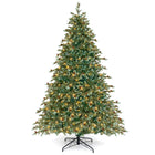 Dreamade 7ft Pre-Lit Artificial Christmas Tree, Hinged Full Xmas Pine Tree with 340 Warm White LED Lights