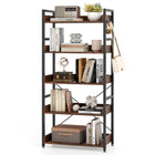 Dreamade 5 Tier Bookshelf with 4 Hooks for Living Room
