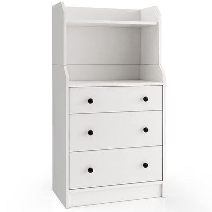 Dreamade 3 Drawers Dresser for Bedroom - Modern Storage Dresser Chest of Drawers with 2 Shelves, 3 Pull-Out Drawers