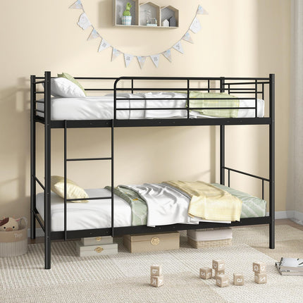Dreamade Metal Bunk Bed Twin Over Twin, Bunk Beds for Kids, Teens & Adults Bunk Bed with Stairs