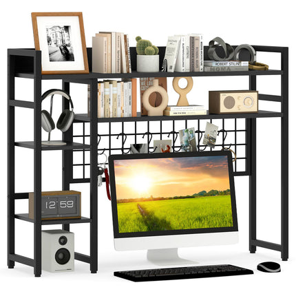 Dreamade Desktop Bookshelf 37" Desk Shelf for Up to 32" Computer Monitors