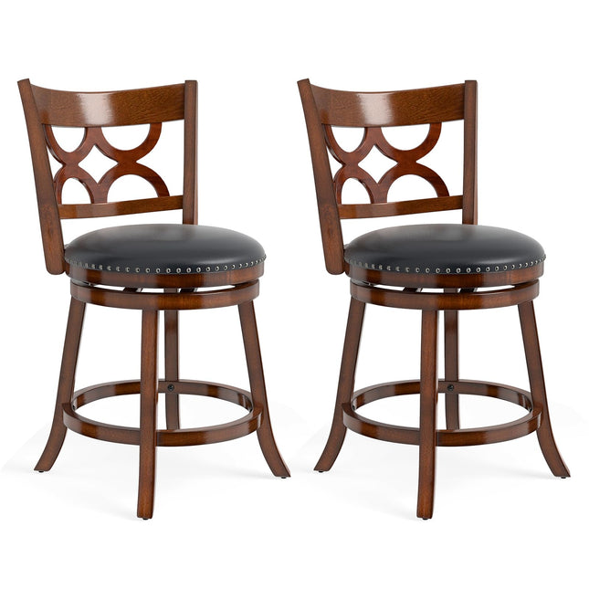 Dreamade Swivel Bar Stools Set of 2/4 with Upholstered Seat