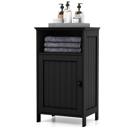 Dreamade Bathroom Floor Storage Cabinet - Side Cabinet with Open Compartment, 3-Position Adjustable Shelf