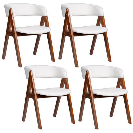 Dreamade Wooden Dining Chairs Set of 2/4 Modern Sherpa Upholstered Kitchen Chair