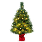 Dreamade Tabletop Battery Operated Small Fir Xmas Tree with Warm White LED Lights