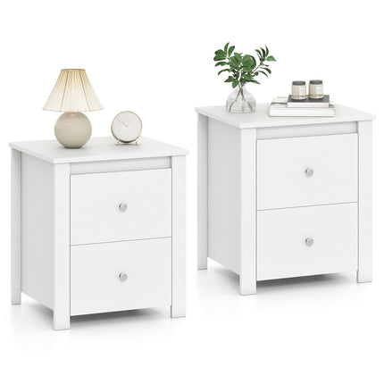 Dreamade 21" Wooden Nightstand with 2 Drawers (1/2)