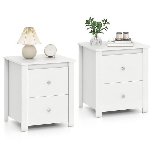 Dreamade 21" Wooden Nightstand with 2 Drawers (1/2)