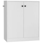 Dreamade 2 Door Storage Base Cabinet - Freestanding Floor Cabinet with 3-Tier Shelf, White