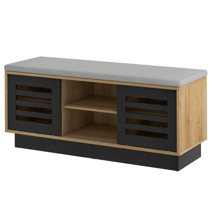Dreamade Entryway Shoe Storage Bench - Shoe Rack w/Seat Cushion & 6 Storage Compartments