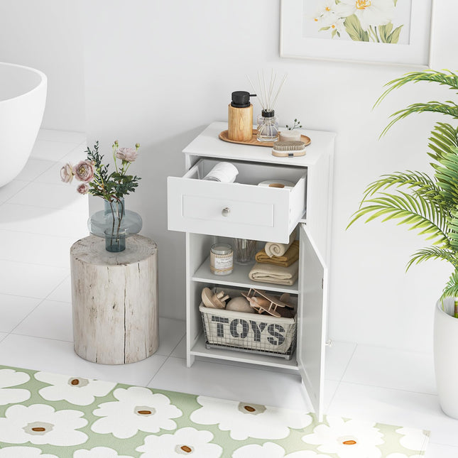 Dreamade Floor Bathroom Storage Cabinet Freestanding Cabinet with Drawer