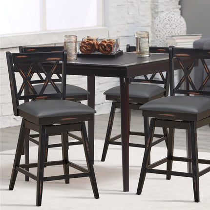 Dreamade Bar Stool with Foot Rest Upholstered Cushion & Ergonomic Backrest