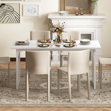 Dreamade 63"x24" Large Kitchen Table with Heavy Duty Arched Metal Legs