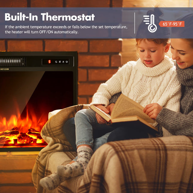 Dreamade Recessed and Wall-Mounted Electric Fireplace - Electric Stove Heater