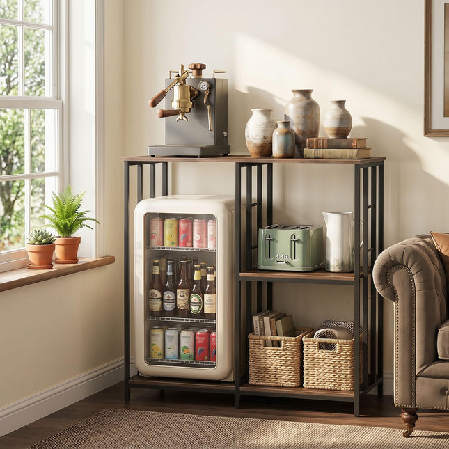 Dreamade Kitchen Bakers Rack | 3-Tier Microwave Stand Stand with Open Shelves