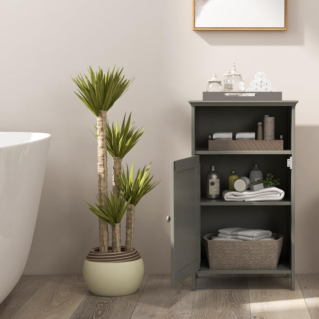Dreamade Bathroom Floor Storage Cabinet - Side Cabinet with Open Compartment, 3-Position Adjustable Shelf