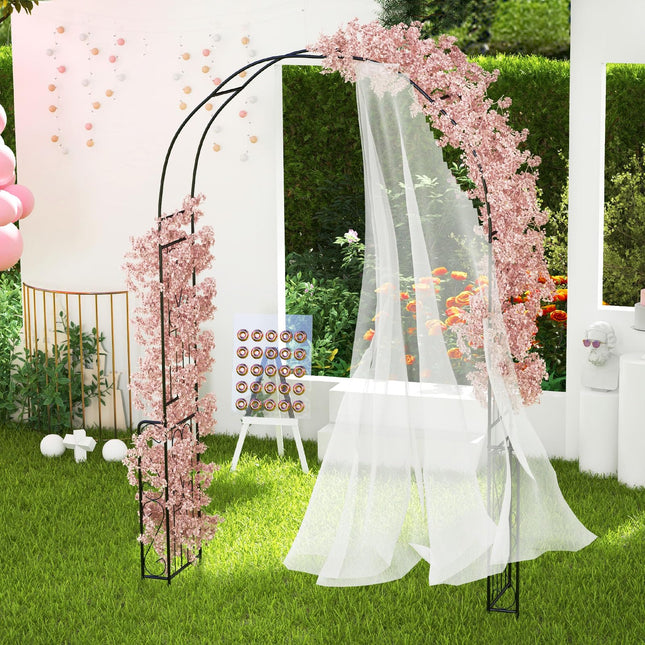 Dreamade Garden Arch Trellis - 7.9 ft Metal Arbor Pergola
