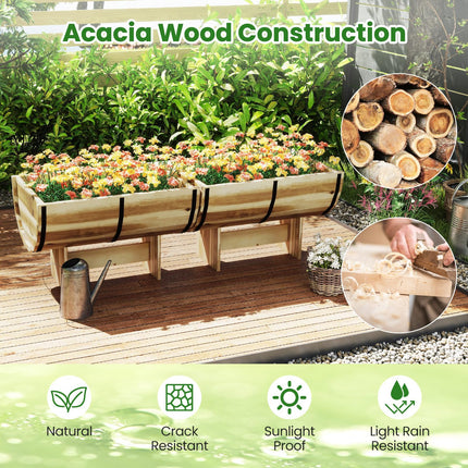 Dreamade Half Barrel Raised Garden Bed for Flower Vegetable Fruit