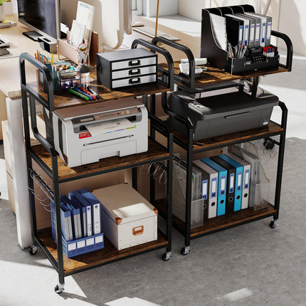 Dreamade 3-Tier Rolling Printer Stand with Storage Shelves