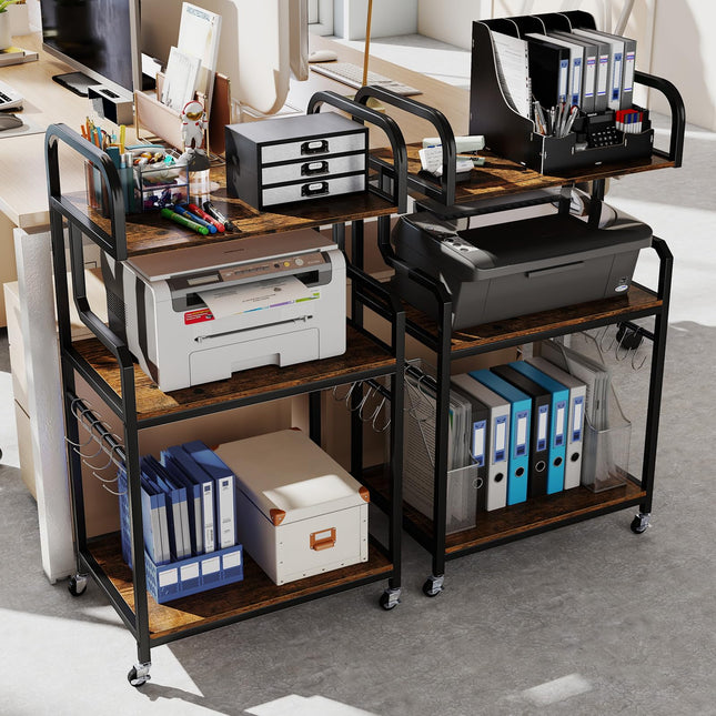 Dreamade 3-Tier Rolling Printer Stand with Storage Shelves
