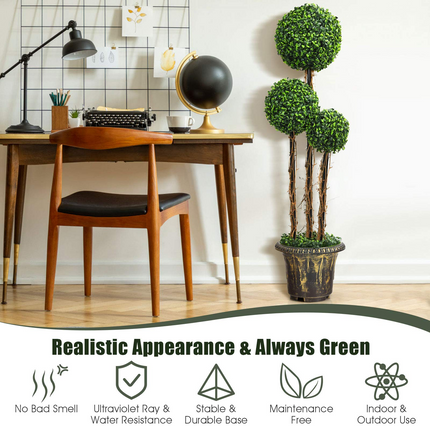 4 Ft Artificial Boxwood Topiary Tree - DreamadeUS