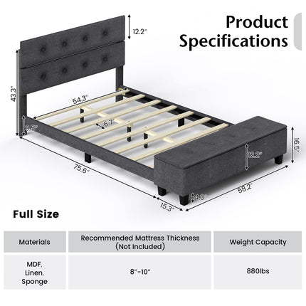 Bed Frame with Ottoman Storage - Dreamade
