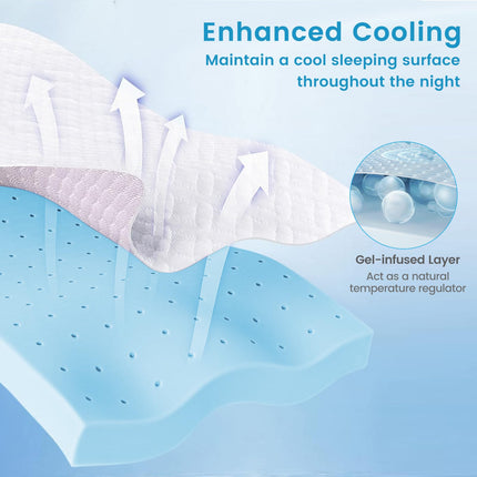 Dreamade 3 Inch Twin Memory Foam Mattress Topper, Gel Infused Topper with Removable Cover