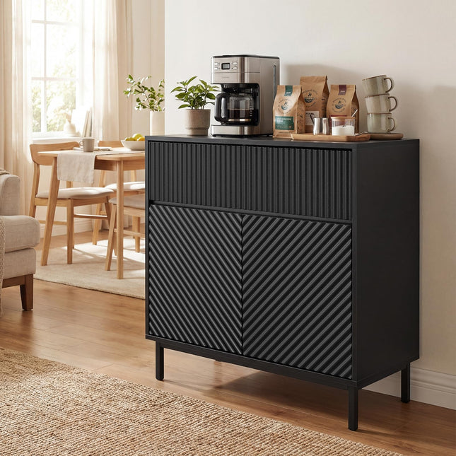 Dreamade 32" Wide Coffee Bar Console Table with 2 Doors and 1 Drawer (1/2)