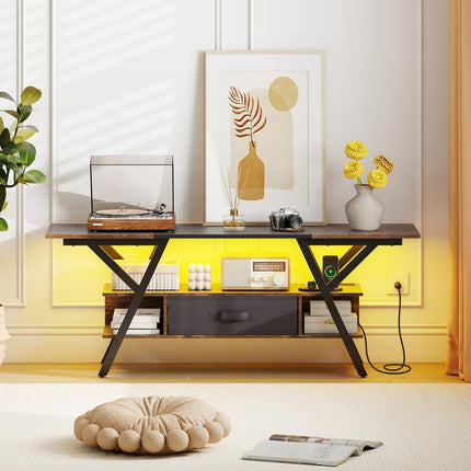 Dreamade TV Stand with Power Outlets for 55-65 Inch TV