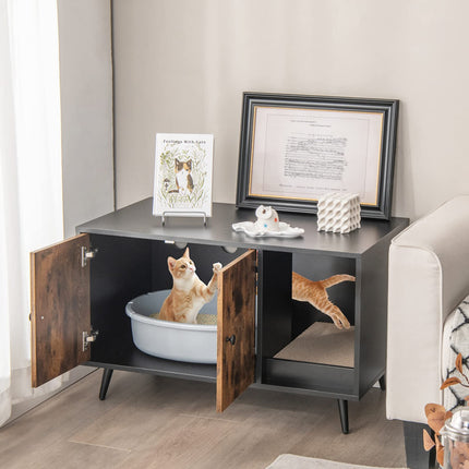Dreamade Cat Litter Box Enclosure, Hidden Cat Washroom Furniture