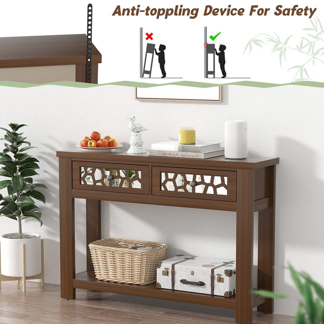 Dreamade 2-Tier Console Table with Drawers