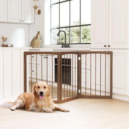 Dreamade Freestanding Dog Gate for Small Medium Dogs