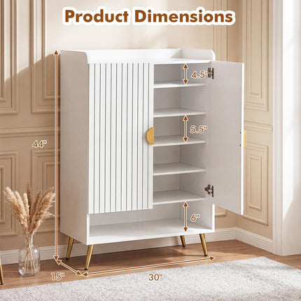 Dreamade 7-Tier Wooden Shoe Storage Cabinet w/Doors