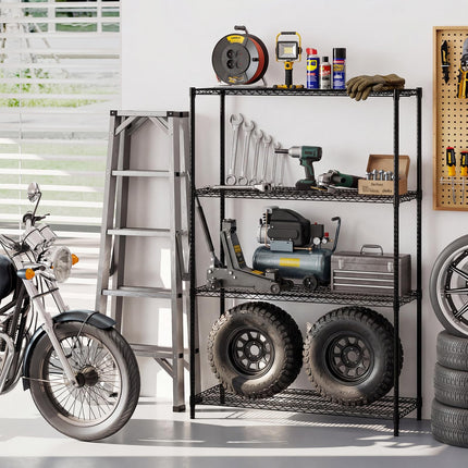 Dreamade 4-Tier Metal Storage Shelving Unit with V-Shaped Wire Rack