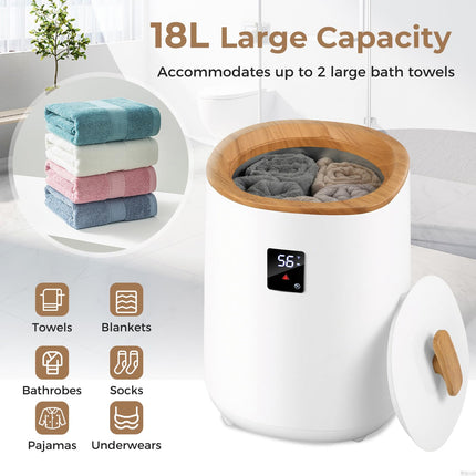 Dreamade 18 L Large Blanket Towel Warmer with LED Display for Bathroom