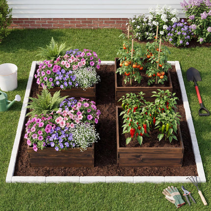 Dreamade 23" x 23" Square Wooden Raised Garden Bed (1/2)