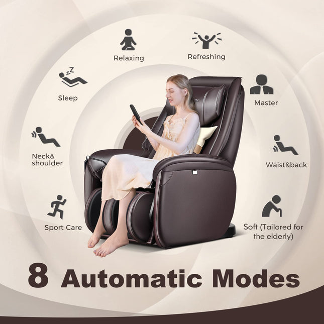 Dreamade Full Body Massage Chair - Zero Gravity SL Track Electric Recliner with Reversible Footrest