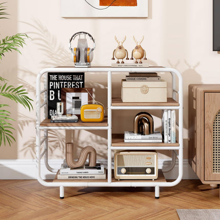 Dreamade 5-Tier Industrial Bookcas Book Shelf Storage Organizer with Metal Frame