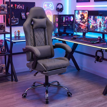 Dreamade Gaming Chair Height Adjustable Computer Chair with Headrest and Lumbar Support