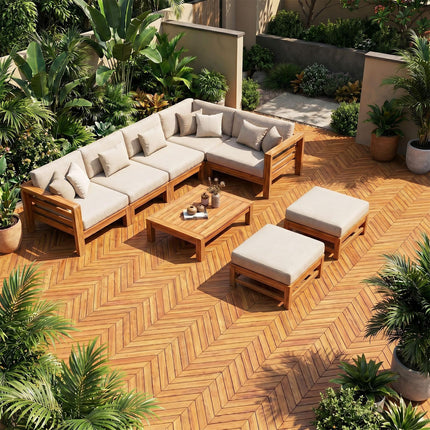 Dreamade 30 PCS Interlocking Patio Flooring Tiles with Drainage Base