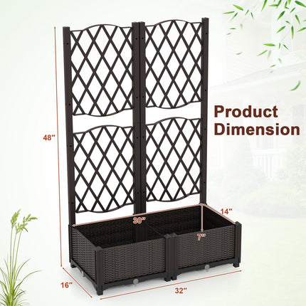 Dreamade 2 Pack Raised Garden Beds with Trellis